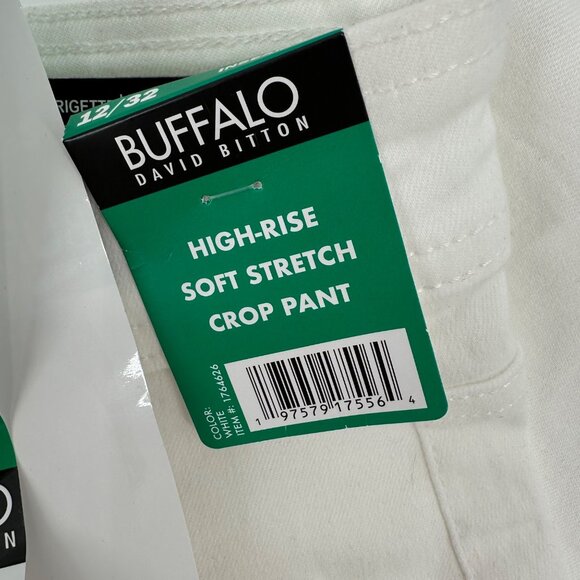 NWT Buffalo Brigette High-Rise Soft Stretch White Crop Pants Size 12/32 - Picture 10 of 12